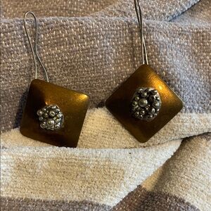 Vintage brass Earrings(bw)